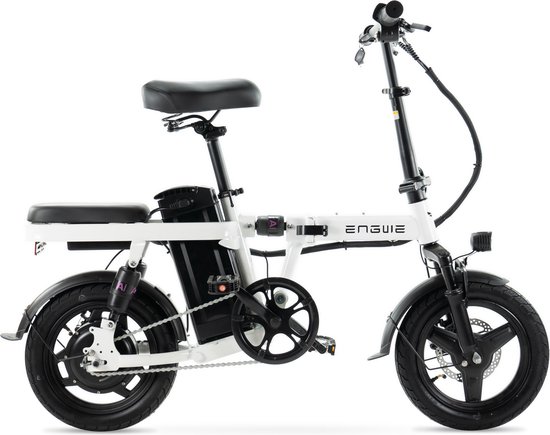 ENGWE T14 Elektrische Vouwfiets - Lichtgewicht Ontwerp - 14 Inch - 250W Motor - 42 km Actieradius - Mechanische Schijfremmen - Wit