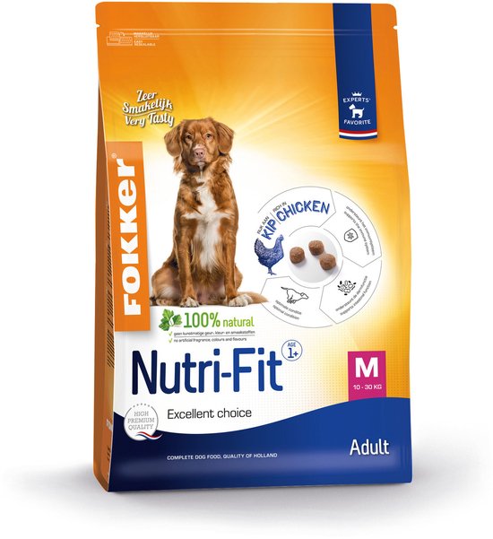 Fokker Dog Nutri-Fit M Kip - Hondenvoer - 2.5 kg
