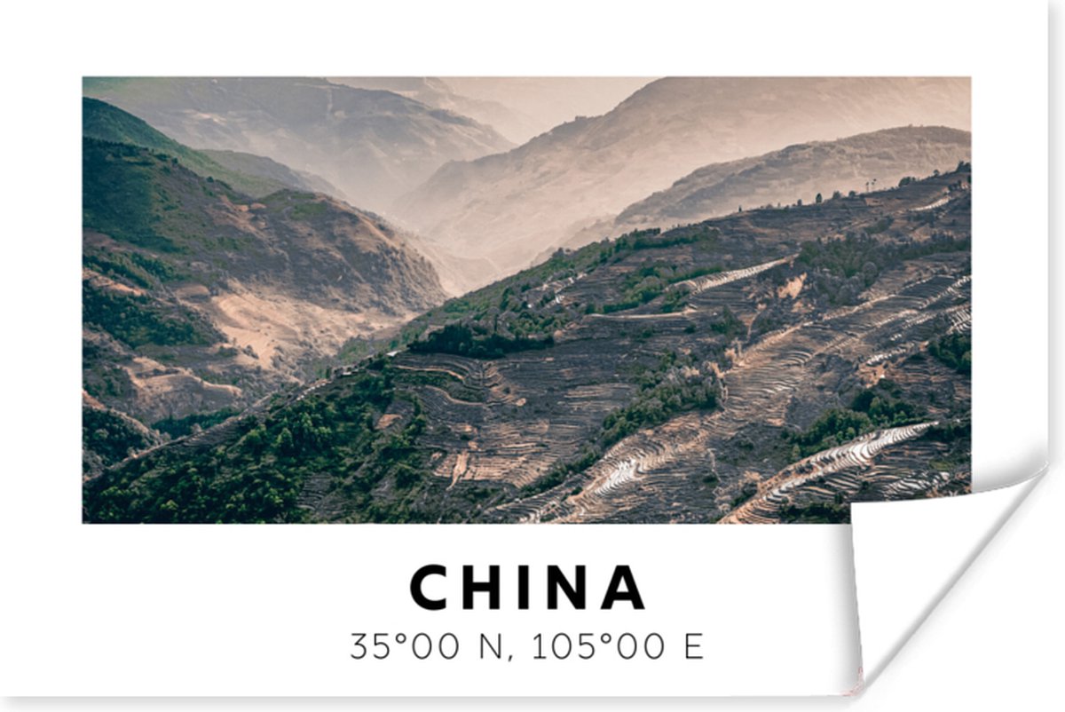 Poster China - Bergen - Azië - 60x40 cm