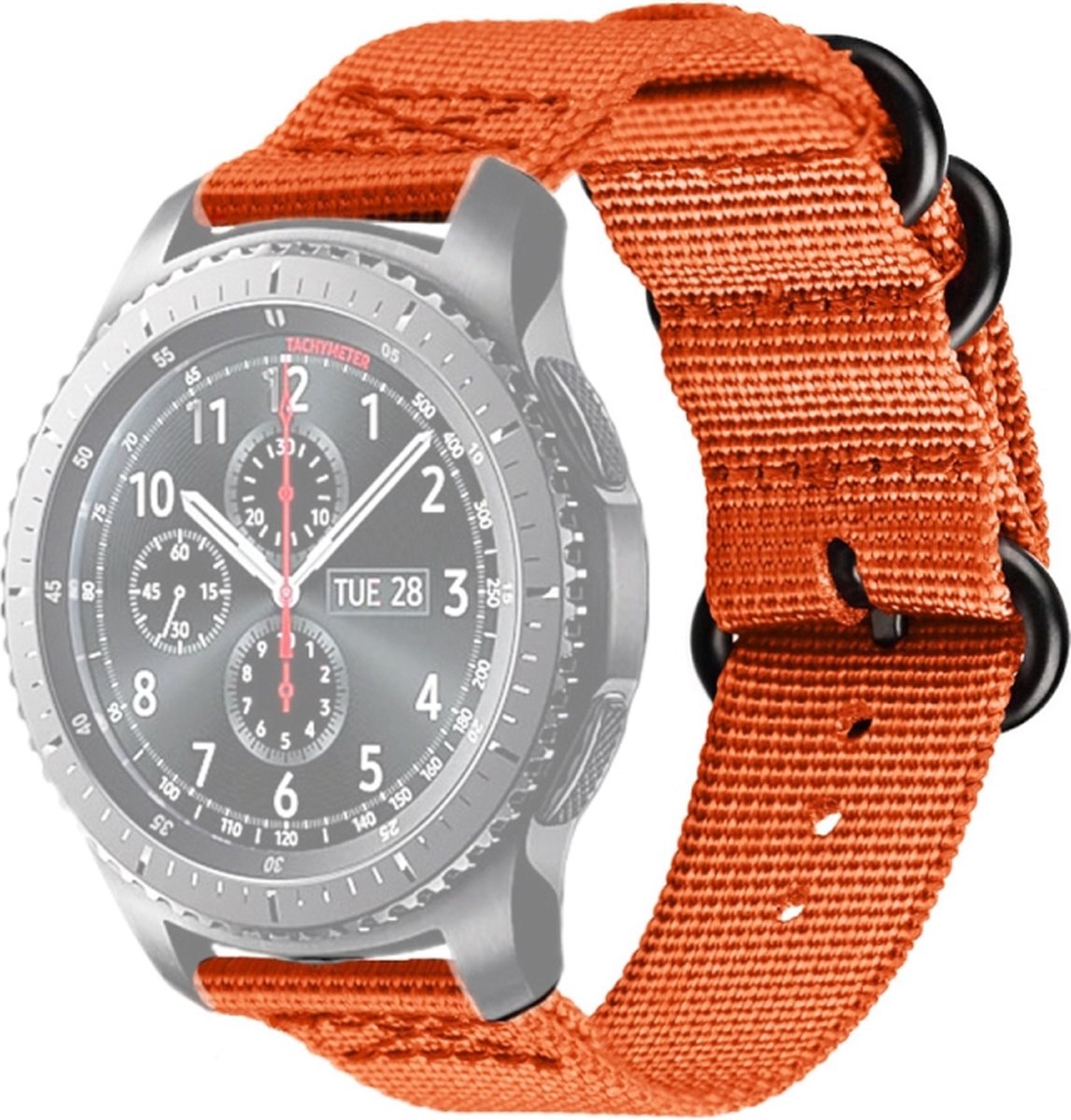 Nylon bandje - geschikt voor Garmin Vivoactive 4 / Venu 2 / Venu 3 / Forerunner 255 / 265 - oranje