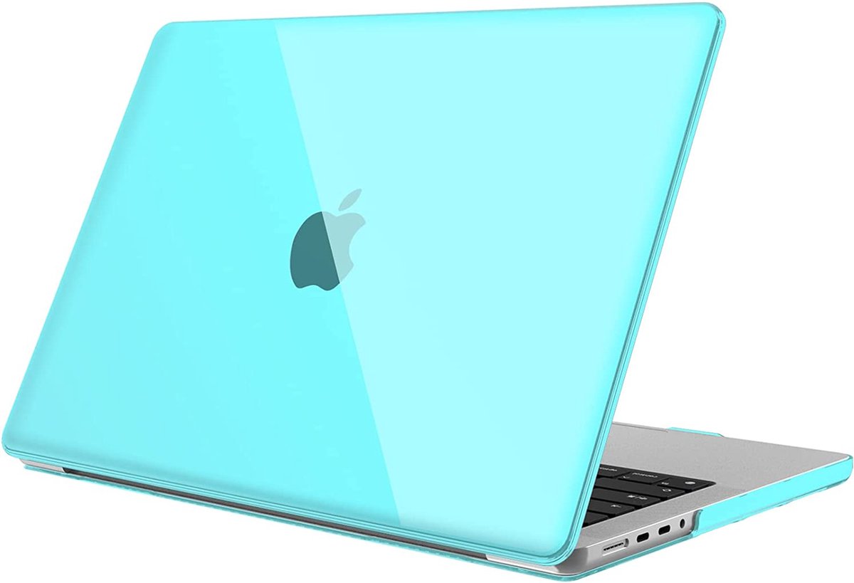 Hoes compatibel met MacBook Pro 14 inch (2021 release) A2442 M1 Pro/Max, ultradunne gladde harde schaal beschermhoes snap case compatibel met MacBook Pro 14 inch Retina, turkoois