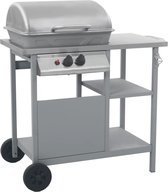 Bol.com VidaLife Gasbarbecue met 3-laags zijtafel zwart en zilverkleurig aanbieding