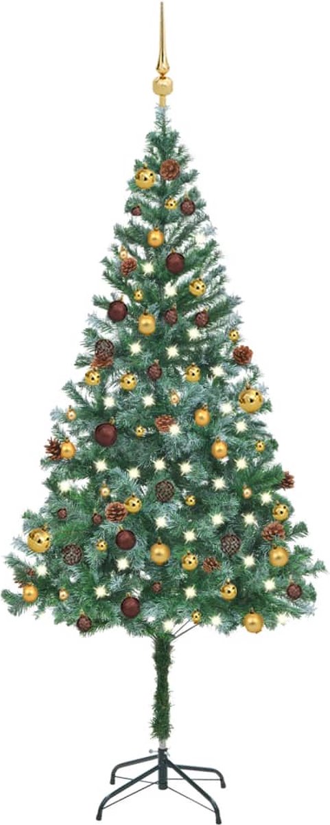 VidaLife Kunstkerstboom met LED's en kerstballen en dennenappels 180 cm