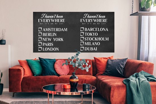 Affiche Proverbes - Citations - Je n'ai pas été partout mais c'est sur ma liste - Berlin - 150x75 cm