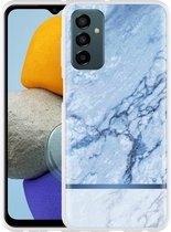Hoesje Geschikt voor Samsung Galaxy M23 Blauw Marmer