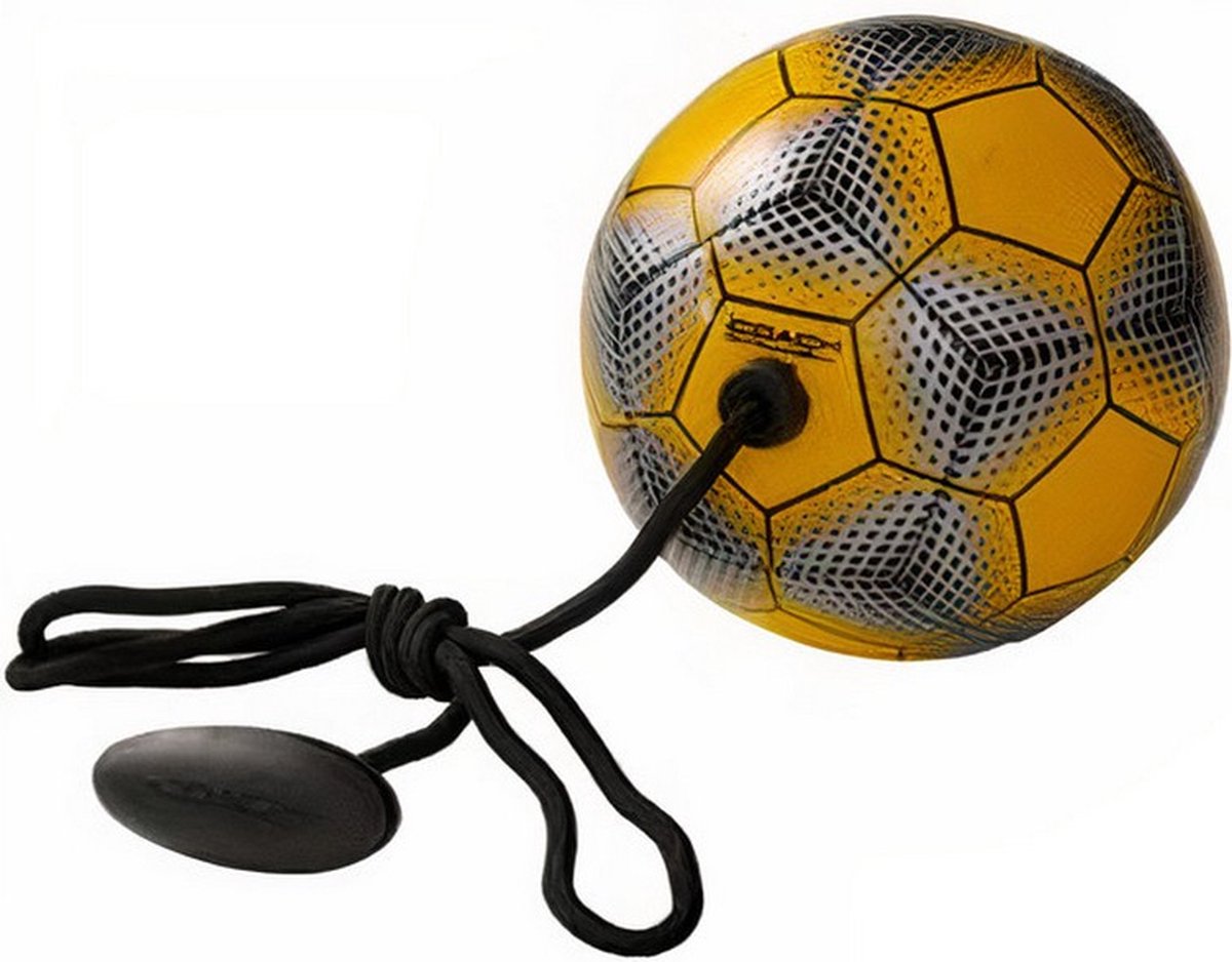 voetbal iCoach Mini 3.0 polyurethaan geel/wit