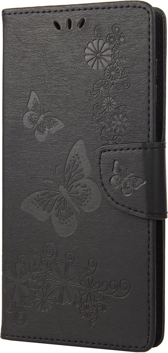 Mobigear Telefoonhoesje geschikt voor Samsung Galaxy M53 Hoesje | Mobigear Butterfly Bookcase Portemonnee | Pasjeshouder voor 2 Pasjes | Telefoonhoesje voor Pinpas / OV Kaart / Rijbewijs - Zwart
