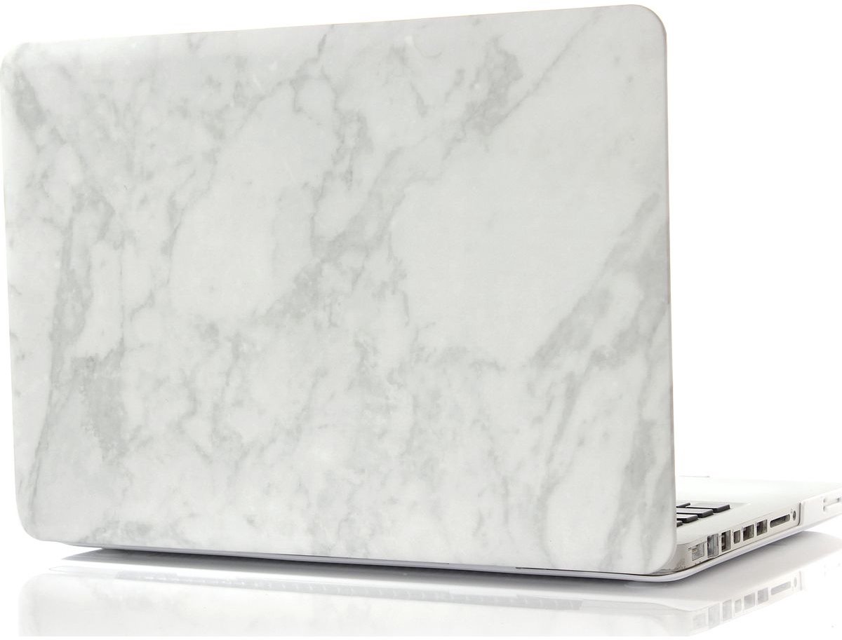 Mobigear Laptophoes geschikt voor Apple MacBook Pro 15 Inch (2008-2012) Hoes Hardshell Laptopcover MacBook Case | Mobigear Marble - Grijs - Model A1286