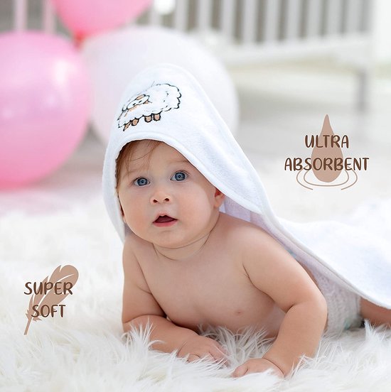 Babyhanddoek / Baby Badset met Capuchon en 3 Handdoeken ROZE - - 1 Baby-cape  80x80 cm... | bol.com