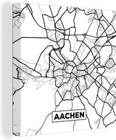 Canvas Schilderij Plattegrond - Kaart - Aachen - Stadskaart - 50x50 cm - Wanddecoratie