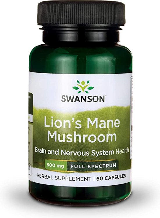 Supplementen - Lion's Mane Muschroom 500mg - Vegan - 60 Capsules - Swanson -