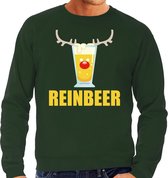 Grote maten foute kersttrui / sweater gewei met bierglas - Reinbeer - groen voor heren - Kersttruien / Kerst outfit XXXL