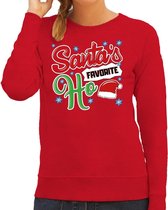Foute Kersttrui / sweater - Santa his favorite Ho - rood voor dames - kerstkleding / kerst outfit XL