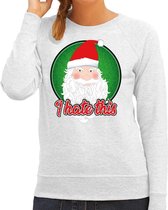 Foute Kersttrui / sweater - I hate this - grijs voor dames - kerstkleding / kerst outfit 2XL