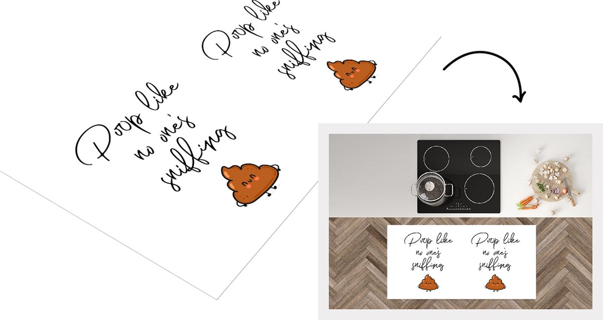 KitchenYeah Keukenloper - Loper keuken - Spreuken - Quotes - Poop like no one's sniffing - Poep - Drol - Keukenloper vinyl multicolor, foto 2