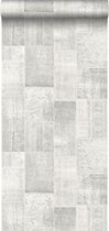 ESTAhome behangpapier kelim patchwork grijs - 148329 - 53 cm x 10,05 m