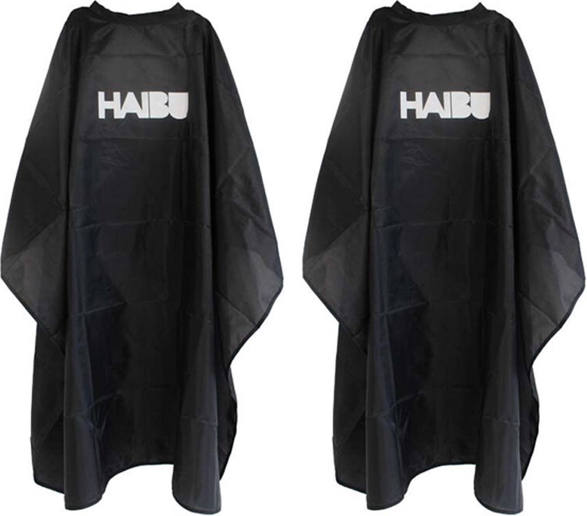 2x Haibu Essentials Kapmantel met Drukknoop zwart