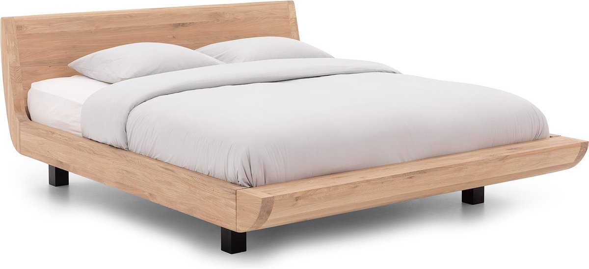 Goossens Bedframe Denzo, 180 x 200 cm Hout Eiken olie wit