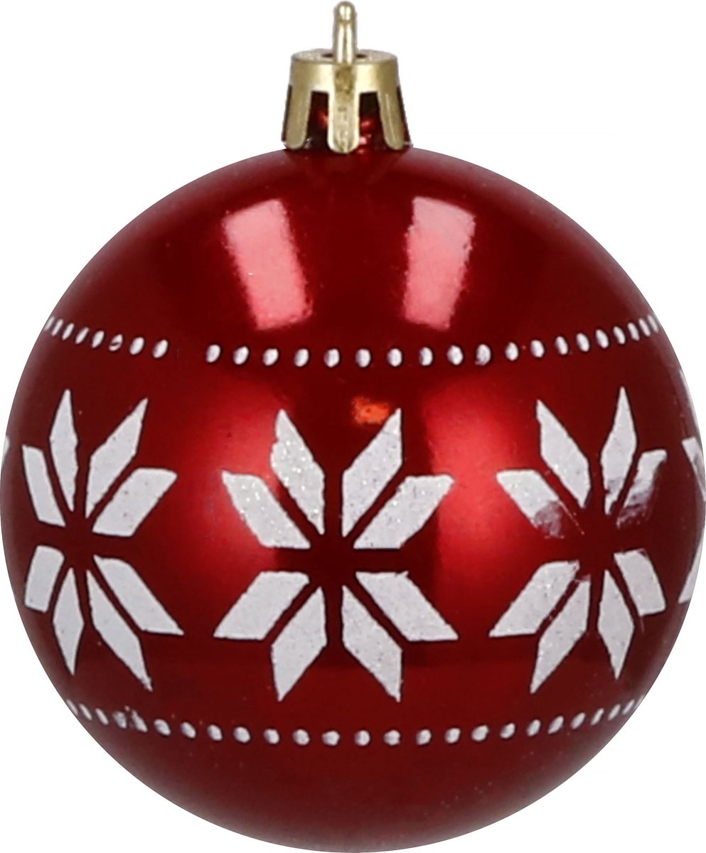 Springos Kerstballen | Kerstversiering | Onbreekbaar | 30 Stuks | 5 cm | Rood/Wit – foto 4