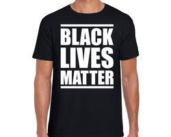Black lives matter protest t-shirt - zwart - voor heren - staken / betoging / demonstratie shirt - anti discriminatie / racisme S