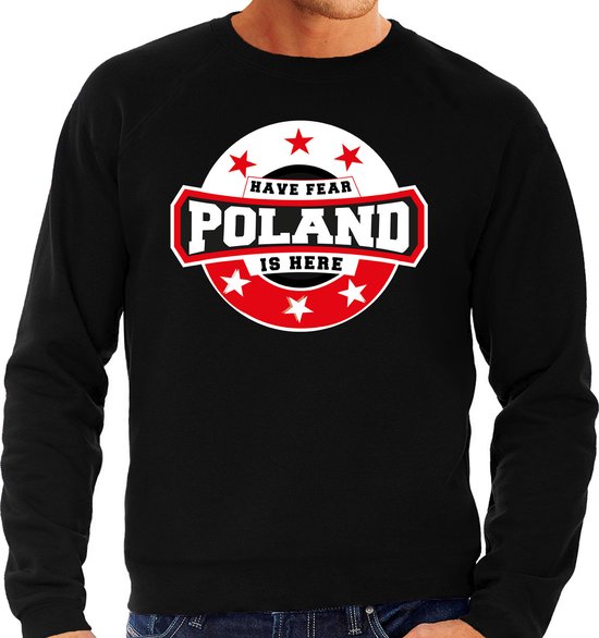 Have fear Poland is here sweater met sterren embleem in de kleuren van de Poolse vlag. bol