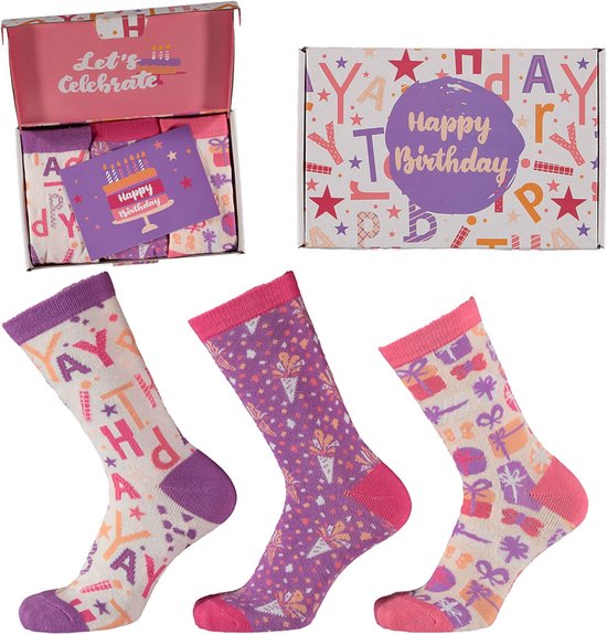 Apollo Sokken Giftbox Verjaardag Dames Party met gratis wenskaart