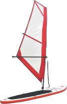 Bol.com vidaXL Stand-up paddleboard opblaasbaar met zeilset rood en wit aanbieding