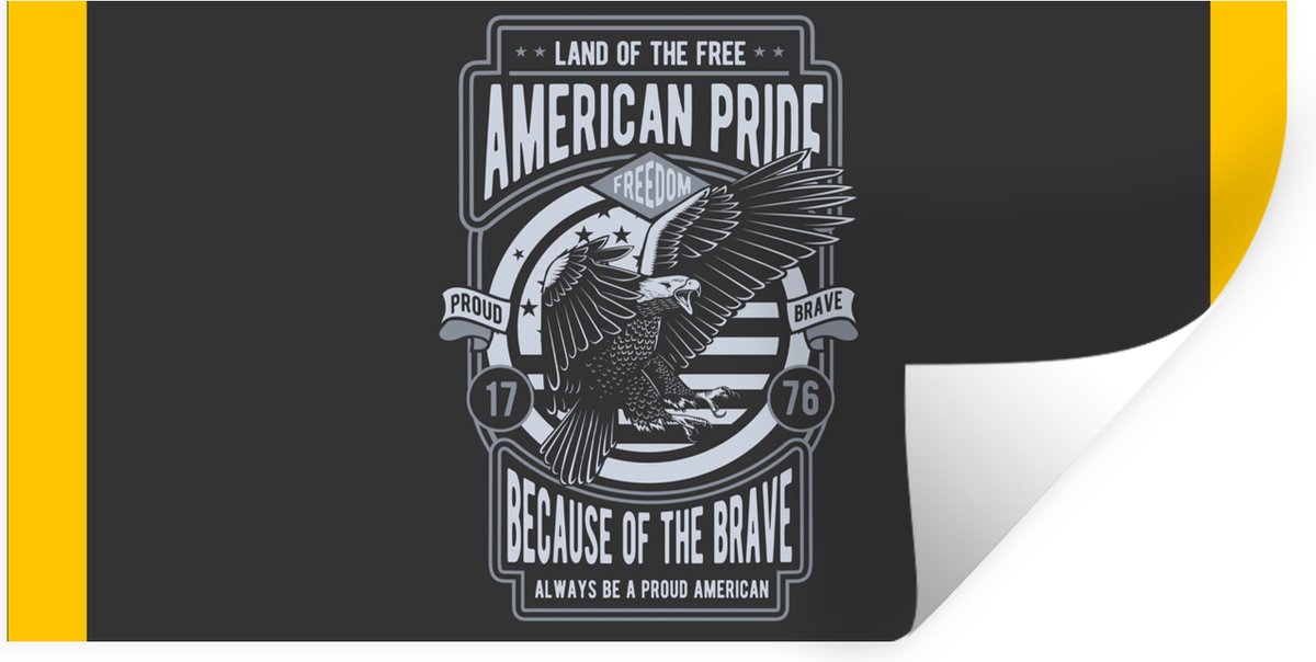 Muurstickers - Sticker Folie - Amerika - Vogel - Retro - 120x60 cm - Plakfolie - Muurstick