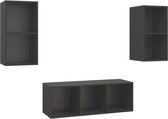 vidaXL-3-delige-Tv-meubelset-spaanplaat-grijs