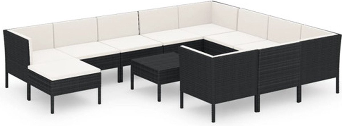 Vidaxl Loungeset Zwart Lounge Set