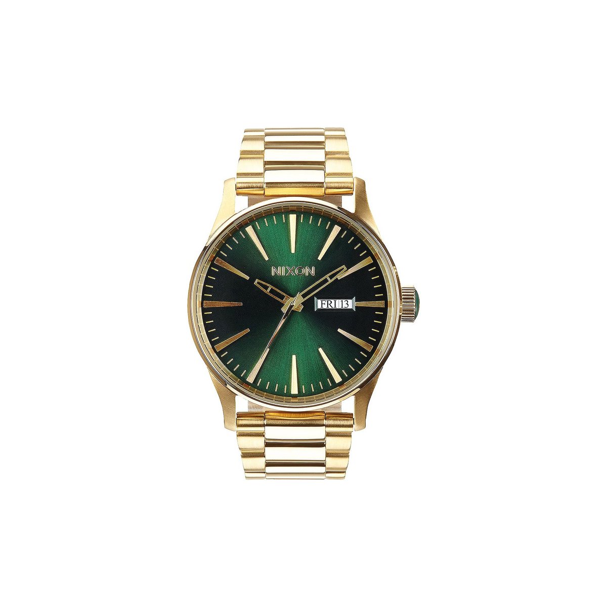 Nixon The Sentry SS Gold Green Sunray horloge A3561919