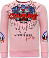 Heren Sweater met Print - Tiger Couture - 3717 - Roze