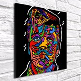 Pop Art Elvis Presley Canvas - 80 x 80 cm - Canvasprint - Op dennenhouten kader - Geprint Schilderij - Popart Wanddecoratie