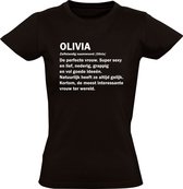 Olivia grappig Dames t-shirt | verjaardag | cadeau | kado | shirt | Zwart
