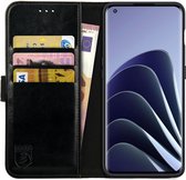 Rosso Element Book Case Wallet Hoesje Geschikt voor OnePlus 10 Pro | Portemonnee | 3 Pasjes | Magneetsluiting | Stand Functie | Zwart