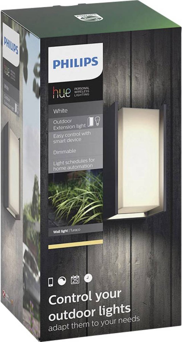 Philips Hue Turaco muurlamp - warmwit licht - zwart | bol