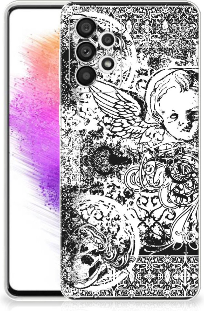 Silicone Back Case Samsung Galaxy A73 5G Skulls Angel
