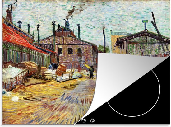 MuchoWow Inductiebeschermer - Inductie mat - Vinyl - Amandelbloesem - Vincent van Gogh - 59x52 cm - Inductie beschermer