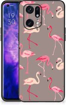 Smartphone Hoesje OPPO Find X5 Pro Cover Case met Zwarte rand Flamingo