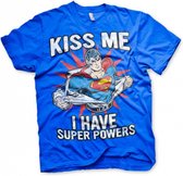 Superman fun blauw T-shirt voor heren - Kiss me I have superpowers - DC Comics XL