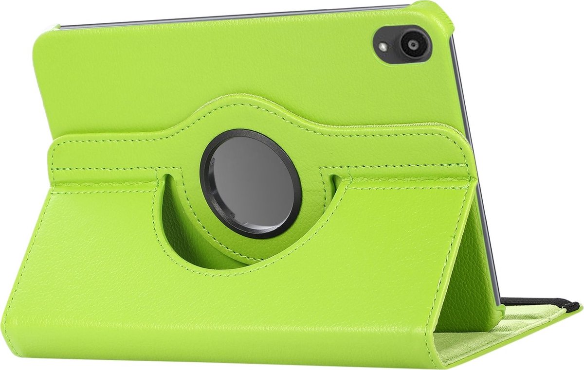 Mobigear Tablethoes geschikt voor Apple iPad Mini 6 (2021) Hoes | Mobigear DuoStand Draaibare Bookcase - Groen