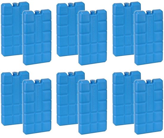 Set van 12x blauwe koelelementen 200 gram 8 x 15 x 2 cm - Koelblokken/koelelementen voor koeltas/koelbox van Orange85 — afbeelding 2