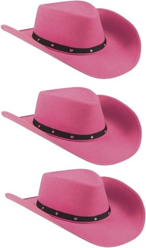 Roze cowboy hoed van vilt | Fun en Feest