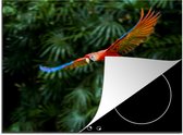 KitchenYeah® Inductie beschermer 59x52 cm - Kleurrijke papegaai is aan het vliegen - Kookplaataccessoires - Afdekplaat voor kookplaat - Inductiebeschermer - Inductiemat - Inductieplaat mat