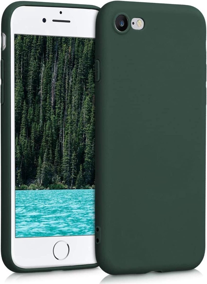 Innerlight® Siliconen Hoesje geschikt voor iPhone 7 / 8 / SE 2020 - Donker Groen - Siliconen Backcover - iPhone hoesje - Siliconen iPhone Hoes