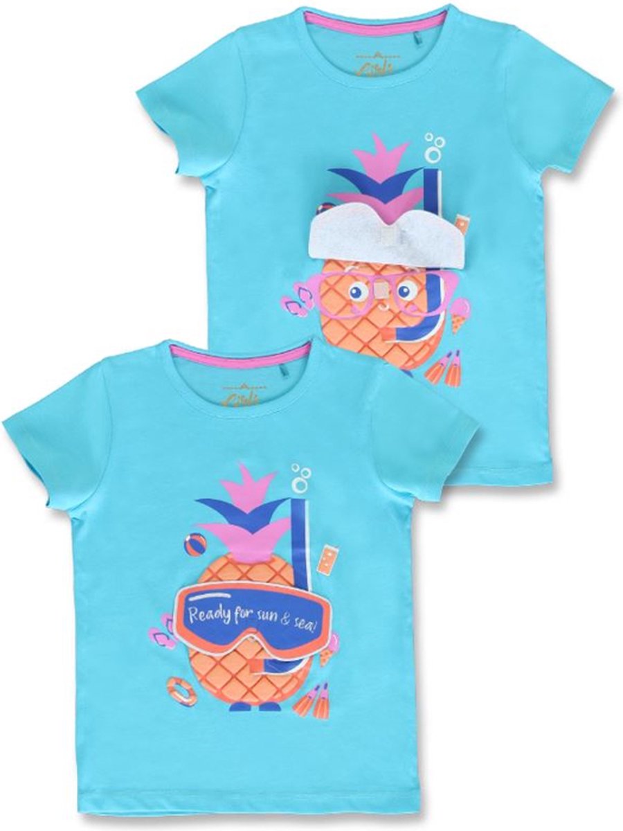 LEMON BERET Small Girls T-Shirt 'Pineapple' Bio Katoen