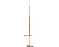 Foto: Krabpaal krabpaal met grot krabpaal met kattenbakkast kat klimboom kat activiteitenboom kattenspeelboom moderne krabpaal krabpaalhuis spaanplaat pluche sisal beige 55 x 40 x 138 cm l x b x h