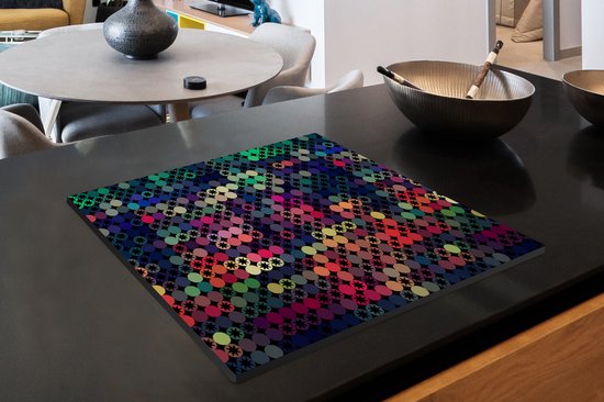 KitchenYeah® Inductie beschermer 75x52 cm - Sterren - Regenboog - Stippen - Geometrie - Design - Kookplaataccessoires - Afdekplaat voor kookplaat - Inductiebeschermer - Inductiemat - Inductieplaat mat