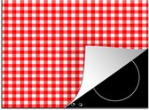 KitchenYeah® Inductie beschermer 60x52 cm - Rood - Rustiek - Patronen - Kookplaataccessoires - Afdekplaat voor kookplaat - Inductiebeschermer - Inductiemat - Inductieplaat mat
