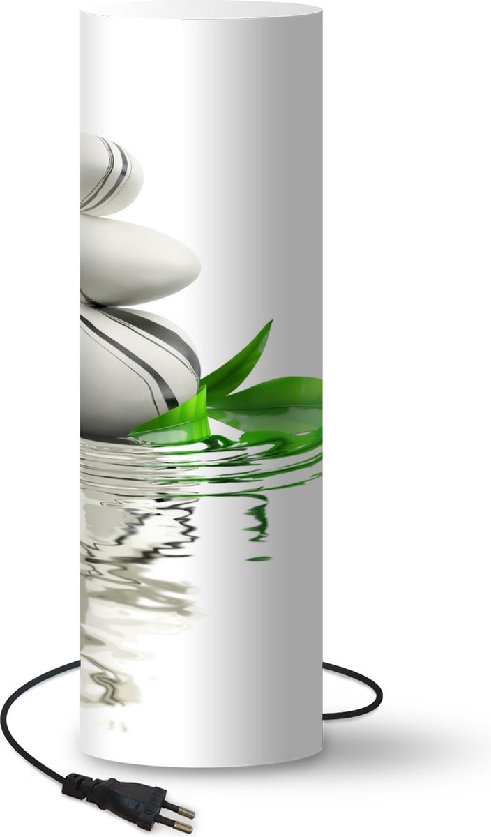 Lamp - Nachtlampje - Tafellamp slaapkamer - Zen stenen in het water - 60 cm hoog - Ø19.1 cm - Inclusief LED lamp
